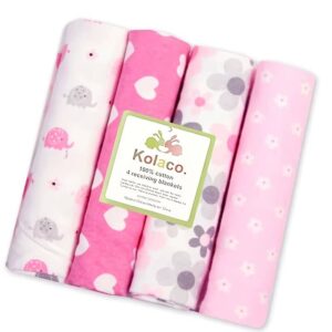 4pcs/pack 100% Cotton Receiving Baby Blanket Newborn 76x76cm Baby Bedsheet Supersoft Blanket Swaddle - Image 4
