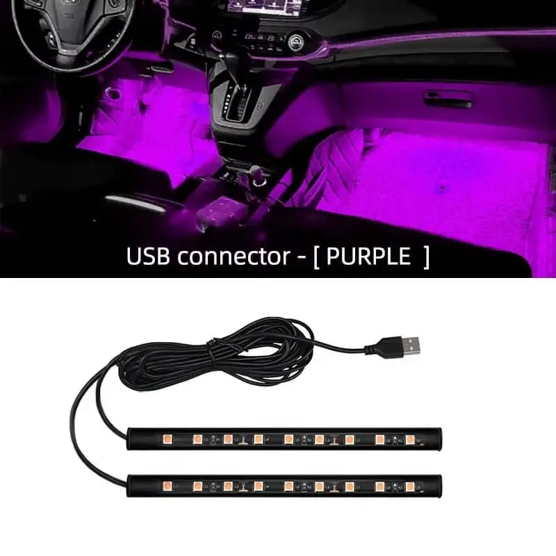 LED Car Interior Ambient Foot Strip Light Kit 6 LED Car Interior Ambient Foot Strip Light Kit