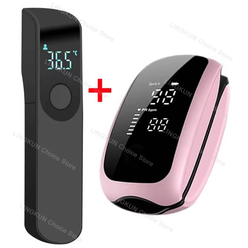 Rechargeable Oximeter Infrared Fever Thermometer Digital LCD Infant Adult Non-contact Laser Body Temperature Ear Thermometer