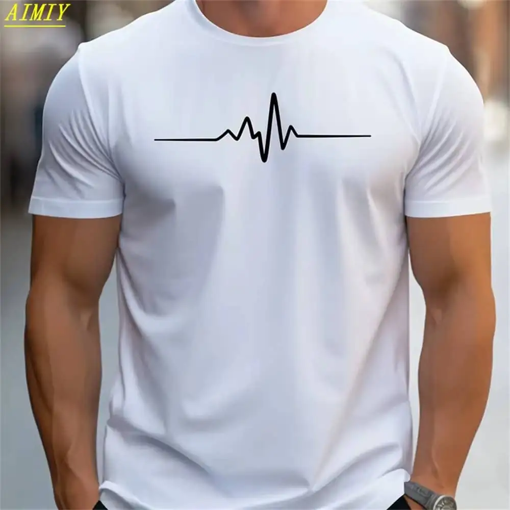 Men's 3D Stripe Print T-Shirt