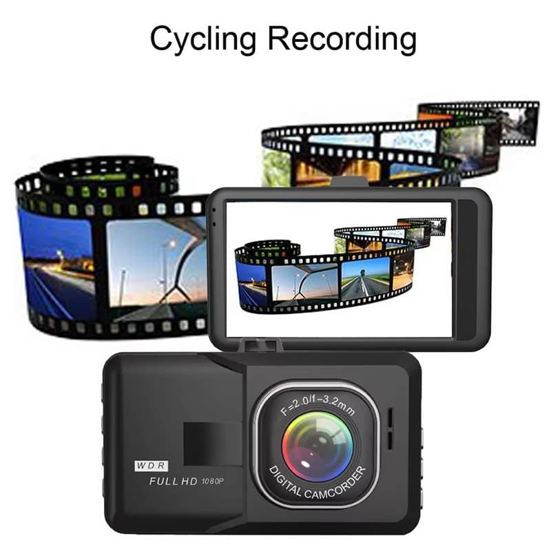 1080P HD Dash Loop Vehicle DVR Video Recorder with Night Vision and 24h Parking Monitor G-sensor