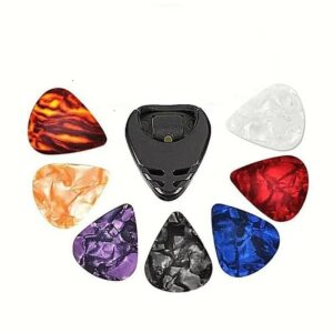 7pcs Guitar Pick Celluloid Plectrum Set (Random Color) with Holder - Image 5