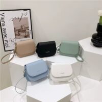 Vintage Saddle Crossbody Bag PU Leather Women's Small Handbag