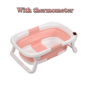 Real-time Temperature Silicone Baby Take A Bath Bathtub Non-Slip Foot Bath Bucket Folding Bathroom With Temperature Sensing - Image 7