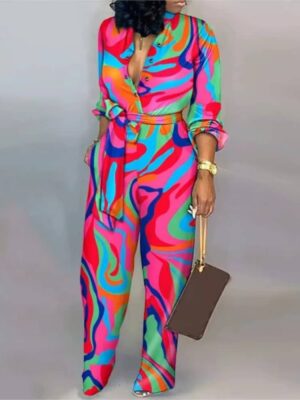 Women Fashion Letter Print Long Sleeve Jumpsuit - Image 9