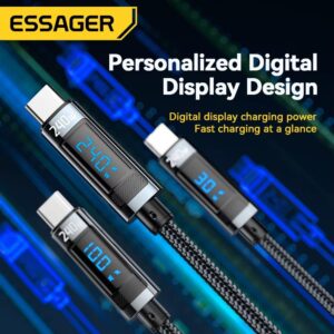 Essager 240W USB Type C to USB C Cable, PD 3.1 Fast Charging Charger Wire