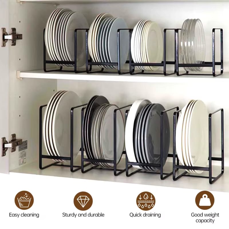 Kitchen Cabinet Plate Storage Countertop Dish Rack Dinner Plate Partition Drain Rack Layered Storage Rack Dish Drying Rack Home