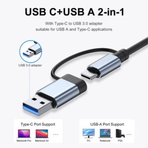 USB C Hub USB Hub 3.0, Aluminum 7 in 1 USB Extender - Image 6