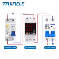 Dual Display 40A/63A 230V Din Rail Adjustable Digital Over Under Voltage Relay Surge Protector