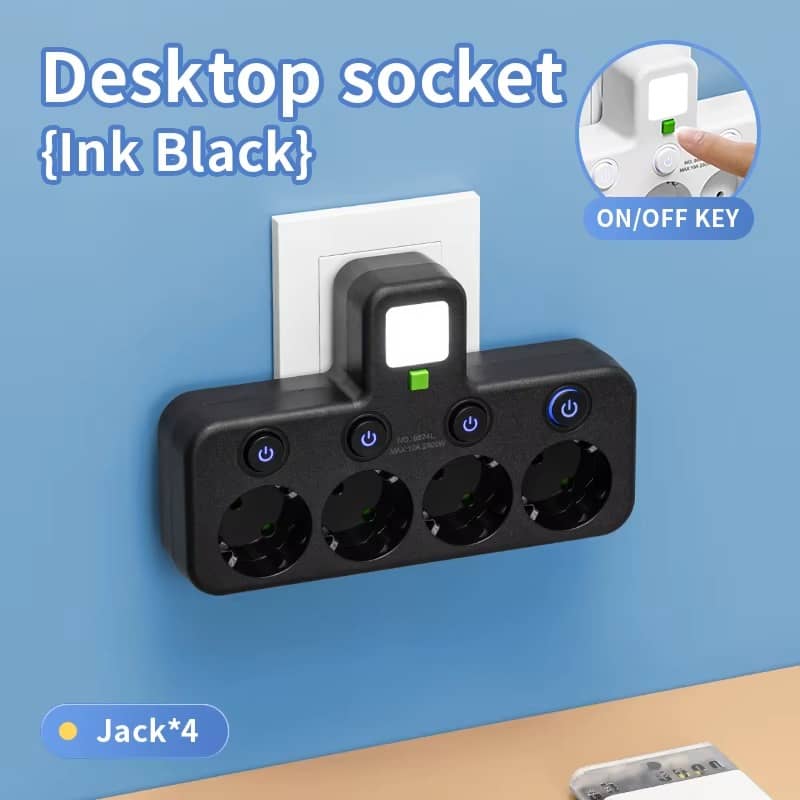 EU Plug Power Strip with 3 AC Outlets