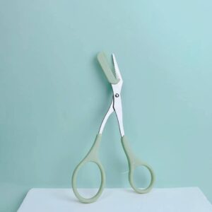 Pink Eyebrow Trimming Scissors with Built-in Comb - Image 6