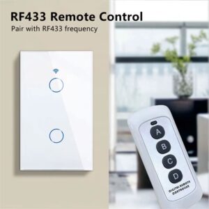 Tuya US WiFi Smart Wall Switch RF433 1/2/3/4 Gang No Neutral Wire Touch Sensor LED Light Switches Smart Home Alexa Google Home - Image 3