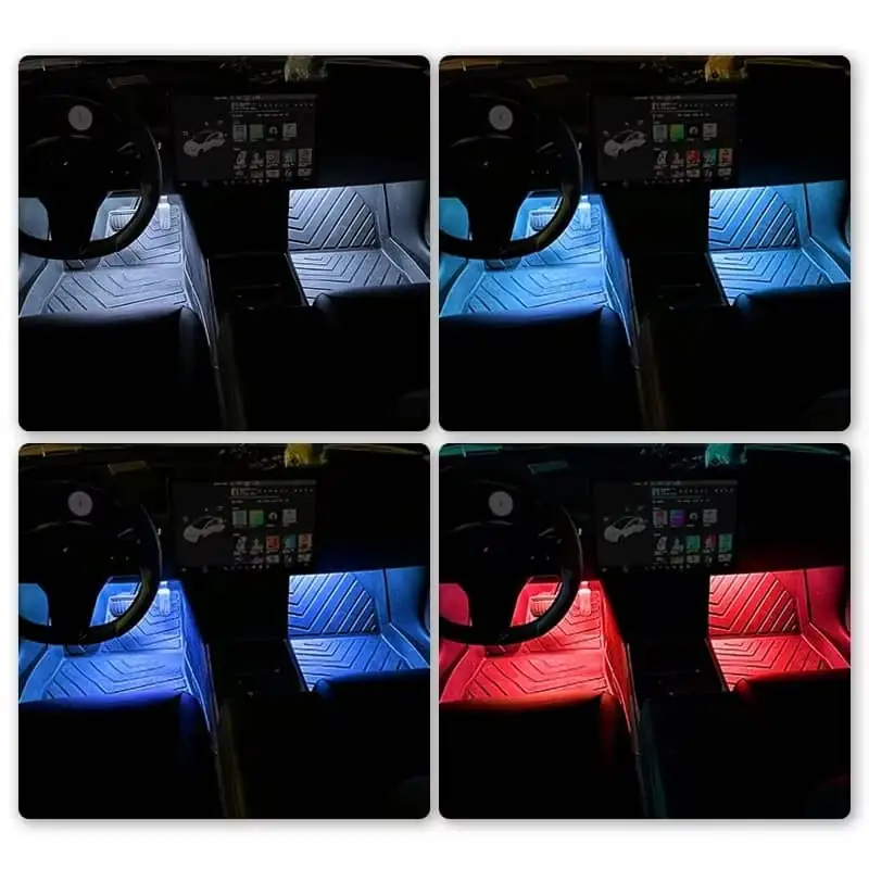 LED Car Interior Ambient Foot Strip Light Kit 7 LED Car Interior Ambient Foot Strip Light Kit