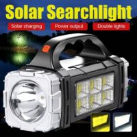 Powerful LED Flashlight USB + Solar Rechargeable Flashlight