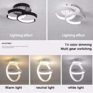 Modern LED Ceiling Light 2 Rings Creative Design Ceiling Lamp - Image 7
