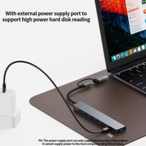 USB C Hub USB Hub 3.0, Aluminum 7 in 1 USB Extender - Image 2