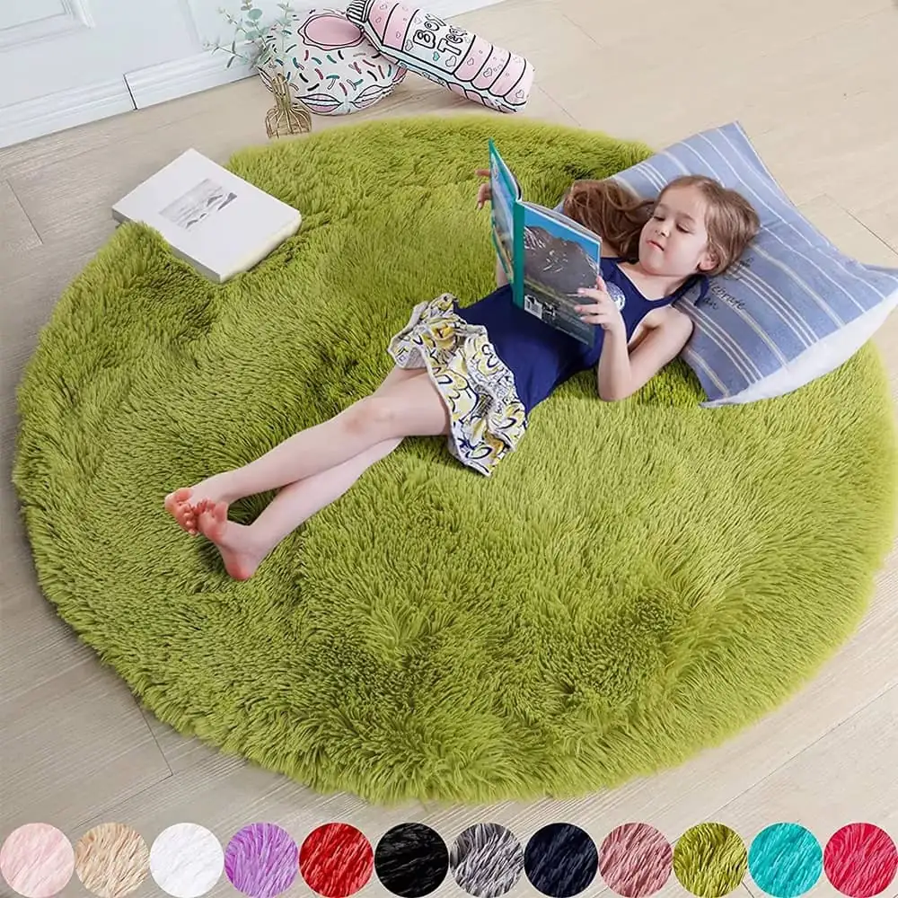 ROUND FLUFFY RUG 6 Round Fluffy Rugs