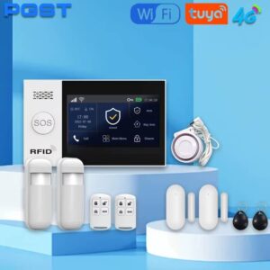 PGST 4G WiFi Security Protection Alexa Tuya Smart Life Home Automation Motion Door Magnetic Sensor Alarm Security System Kit