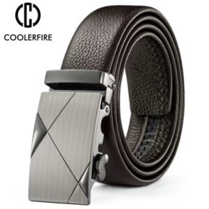 Men Belt Metal Luxury Brand Automatic Buckle Leather High Quality Belts