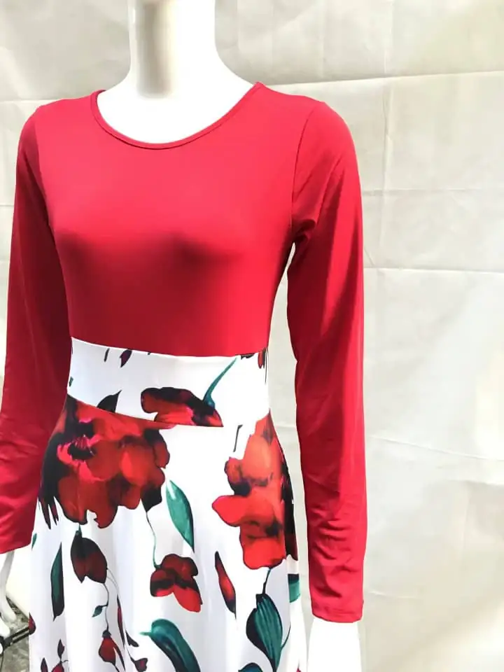 Autumn Floral Long Dress