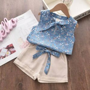 New Summer Baby Girls Clothes Children Sleeveless Vest Shorts 2Pcs/Sets Toddler Clothing Infant Fashion Costume Kids Tracksuits - Image 3