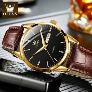 OLEVS Classic Quartz Watch for Men Waterproof Leather strap Calendar Sports Business Men 's Quartz Wrist Watch TOP Brand 6898 - Image 7
