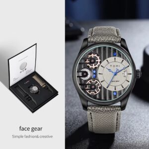 TOMI Men's Gift Box Combination Set Watch Luxury and Simple Business Detachable Strap Quartz Watch Men's Watch Festival Gift - Image 7
