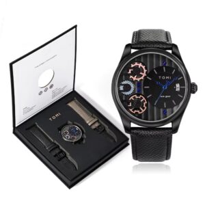 TOMI Men's Gift Box Combination Set Watch Luxury and Simple Business Detachable Strap Quartz Watch Men's Watch Festival Gift - Image 5