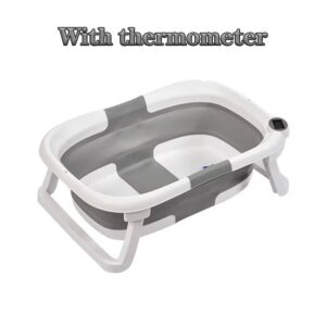 Real-time Temperature Silicone Baby Take A Bath Bathtub Non-Slip Foot Bath Bucket Folding Bathroom With Temperature Sensing - Image 11