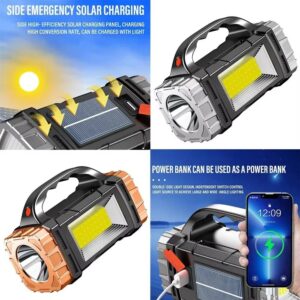 Powerful LED Flashlight USB+Solar Rechargeable Flashlight - Image 2