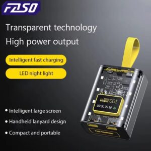 FASO 3*18650 Power Bank Cases Battery Storage Night Light