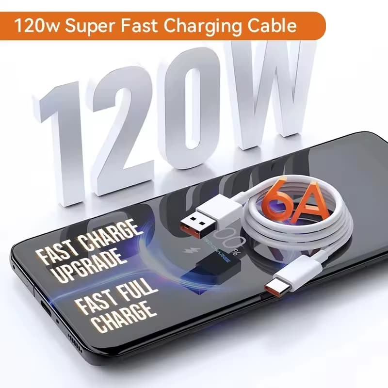 Original For Xiaomi 120W USB Type C Cable Tipo 6A 67W Turbo Fast Charging Mi 15 14 13 Ultra 13T Pro 12 Redmi Note 13 K70 Poco X6