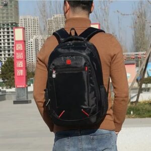 Large-capacity Student School Bag Casual Solid Color Backpack Material Oxford Men New Backpack Multi-functional Simple Bag - Image 5