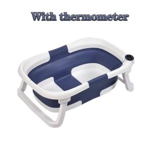 Real-time Temperature Silicone Baby Take A Bath Bathtub Non-Slip Foot Bath Bucket Folding Bathroom With Temperature Sensing - Image 6