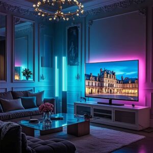 GIPOYENT TV LED Backlight Light Strip Bluetooth APP Control Music Sync RGB Color Changi Backlight For TV 32-60 Inch 3M-10M