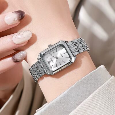 Women's Fashion Square Watches Gold Alloy Strap Luxury Ladies Quartz Wristwatches Qualities Female Roman Scale Clock - Image 8
