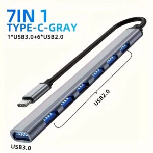 USB C Hub USB Hub 3.0, Aluminum 7 in 1 USB Extender - Image 7