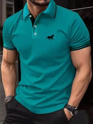 New Men's T-shirt Classic Short sleeved Polo Shirt - Image 3