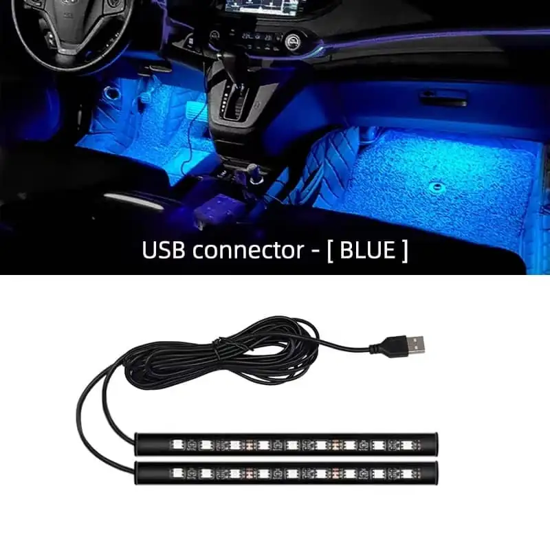 LED Car Interior Ambient Foot Strip Light Kit 8 LED Car Interior Ambient Foot Strip Light Kit