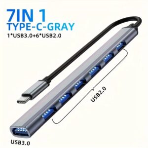 USB C Hub USB Hub 3.0, Aluminum 7 in 1 USB Extender - Image 8