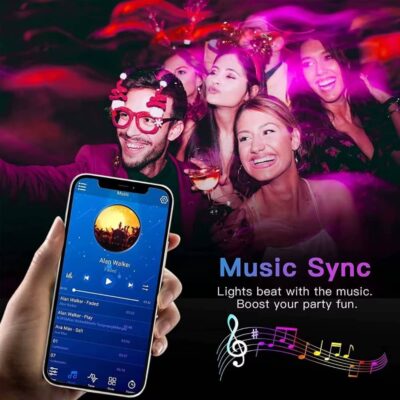 GIPOYENT TV LED Backlight Light Strip Bluetooth APP Control Music Sync RGB Color Changi Backlight For TV 32-60 Inch 3M-10M