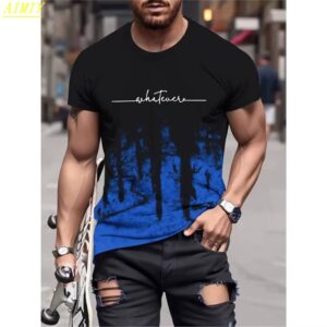 Fashion Summer 3D Stripe Letter Print Men's T Shirt Hip Hop Trend Harajuku Streetwear Casual O-neck Oversized T-shirts Men Tops - Image 6