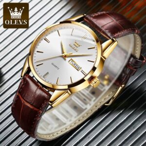 OLEVS Classic Quartz Watch for Men Waterproof Leather strap Calendar Sports Business Men 's Quartz Wrist Watch TOP Brand 6898 - Image 8