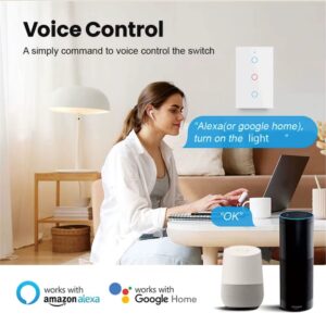 Tuya US WiFi Smart Wall Switch RF433 1/2/3/4 Gang No Neutral Wire Touch Sensor LED Light Switches Smart Home Alexa Google Home - Image 9