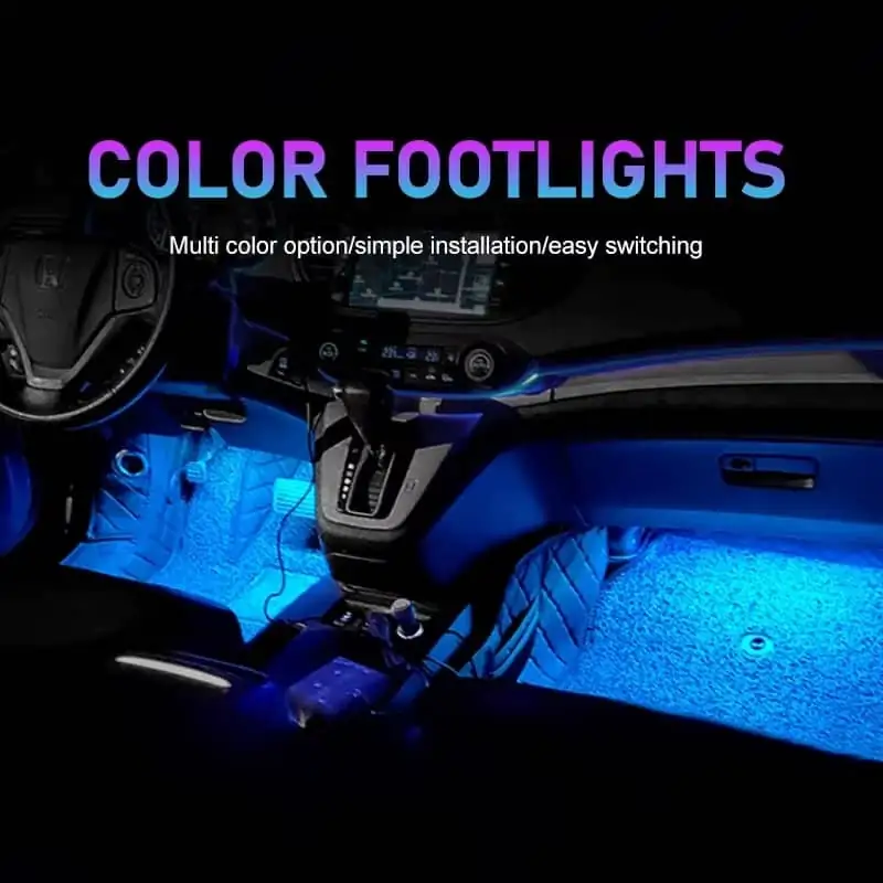 LED Car Interior Ambient Foot Strip Light Kit