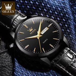 OLEVS Classic Quartz Watch for Men Waterproof Leather strap Calendar Sports Business Men 's Quartz Wrist Watch TOP Brand 6898 - Image 9
