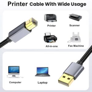 USB Printer Cable USB Type B Male to A Male USB 2.0 Cable