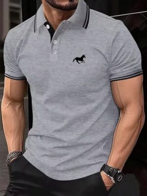 New Men's T-shirt Classic Short sleeved Polo Shirt - Image 4