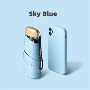 Mini Sun Umbrella Pocket Vinyl Folding Rain Umbrella - Image 3