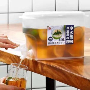 3.5L Water Kettle With Faucet Beverage Dispenser Cold Juice Lemonade Drinks Bucket